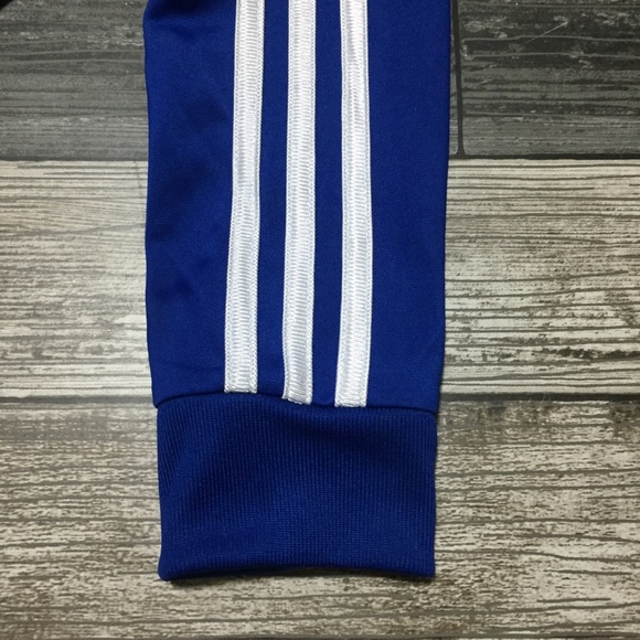 Adidas track jacket kids size 6 blue white 3 stripe full zip - Picture 7 of 9
